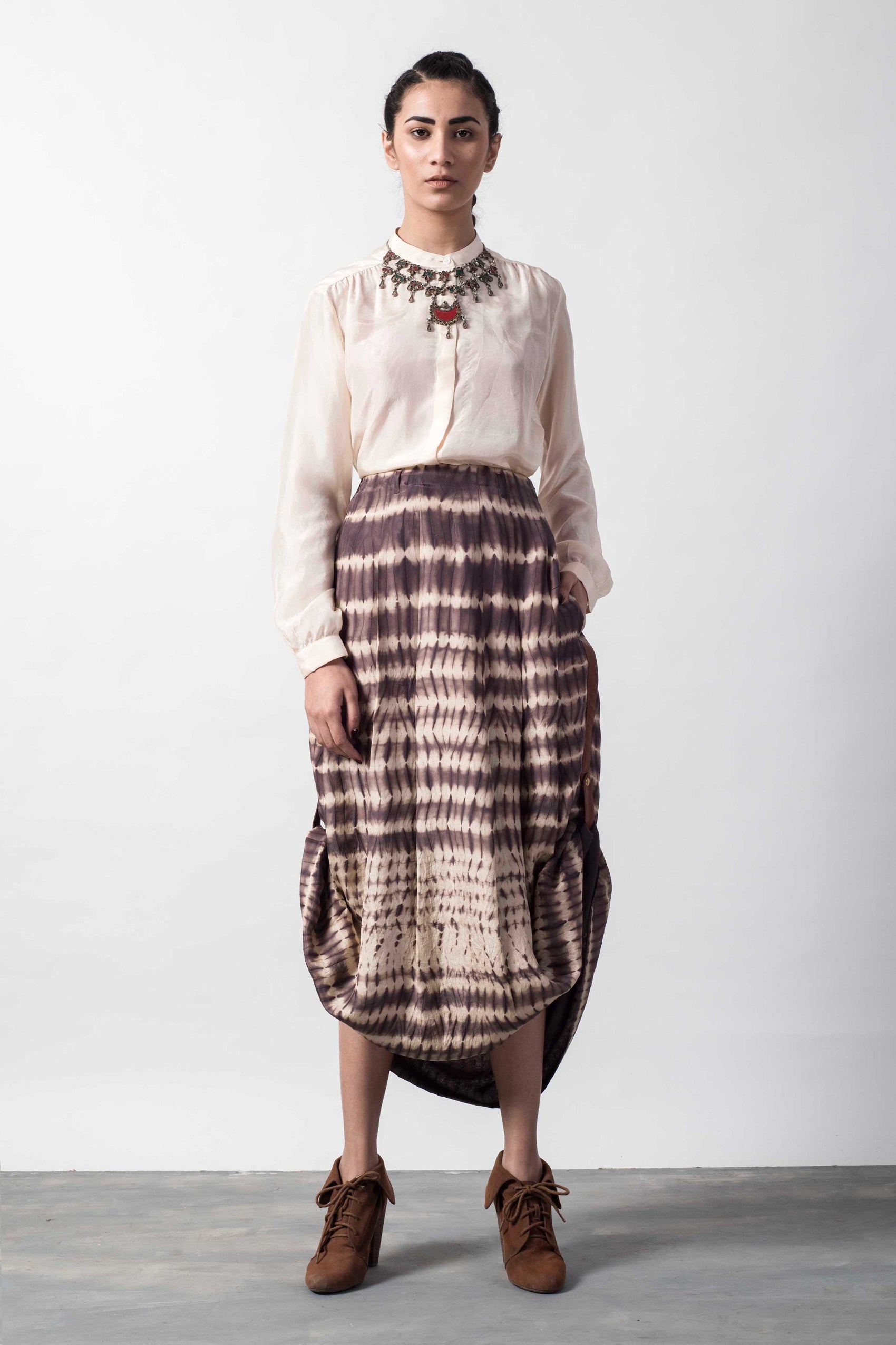 SHIBORI ROLL-UP SKIRT