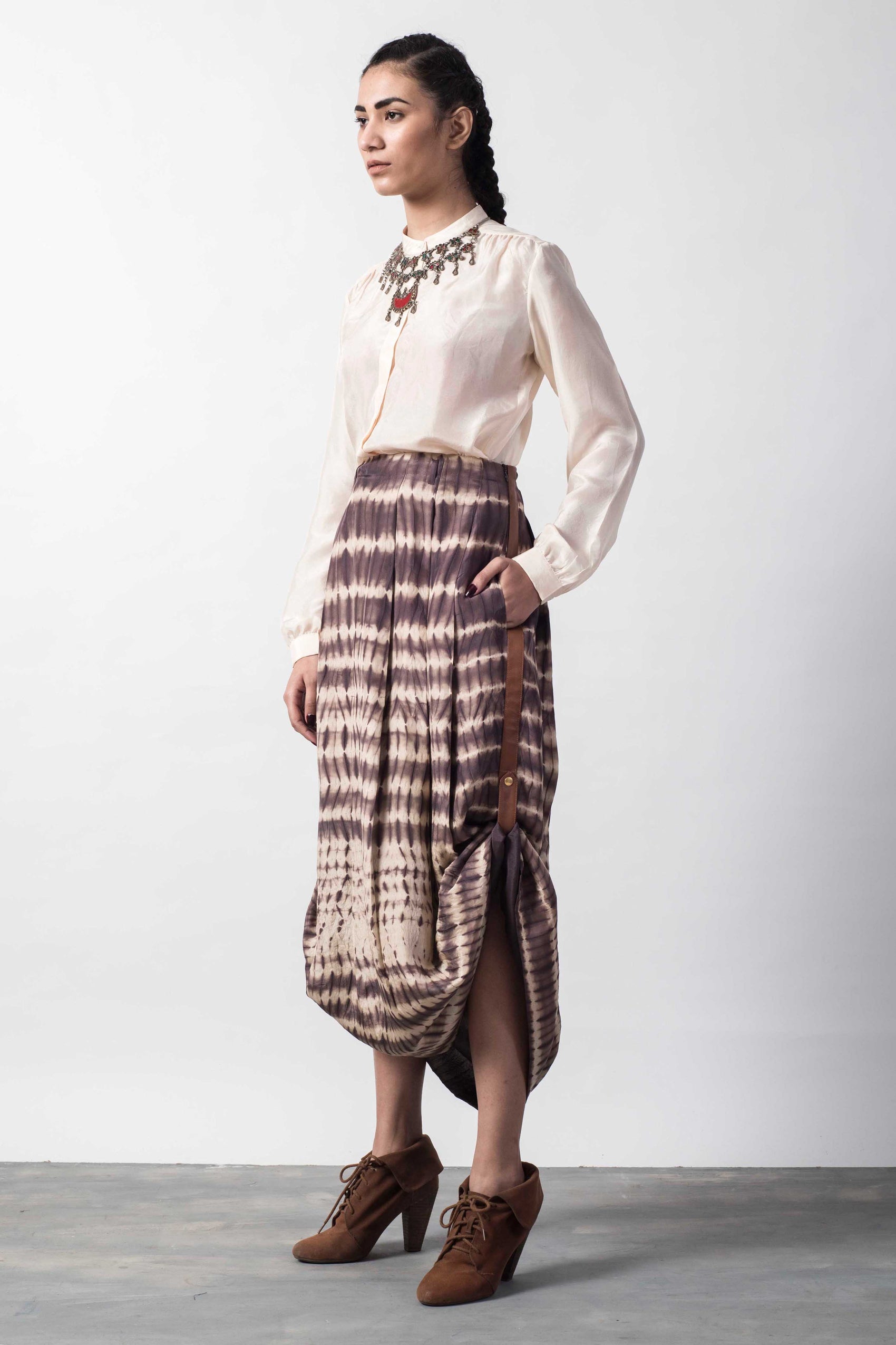 SHIBORI ROLL-UP SKIRT