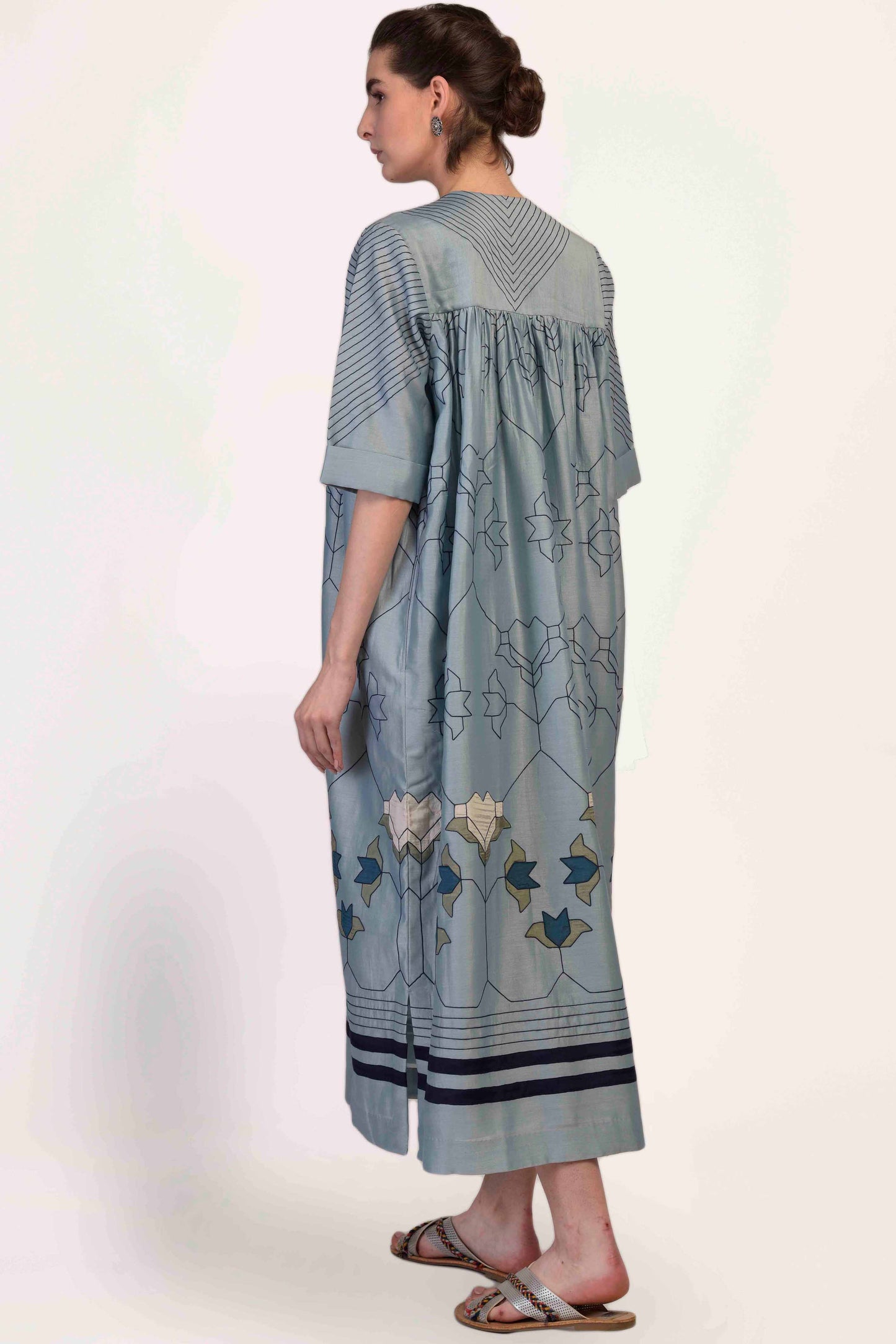 SHOULDER AND YOKE GATHER DRESS