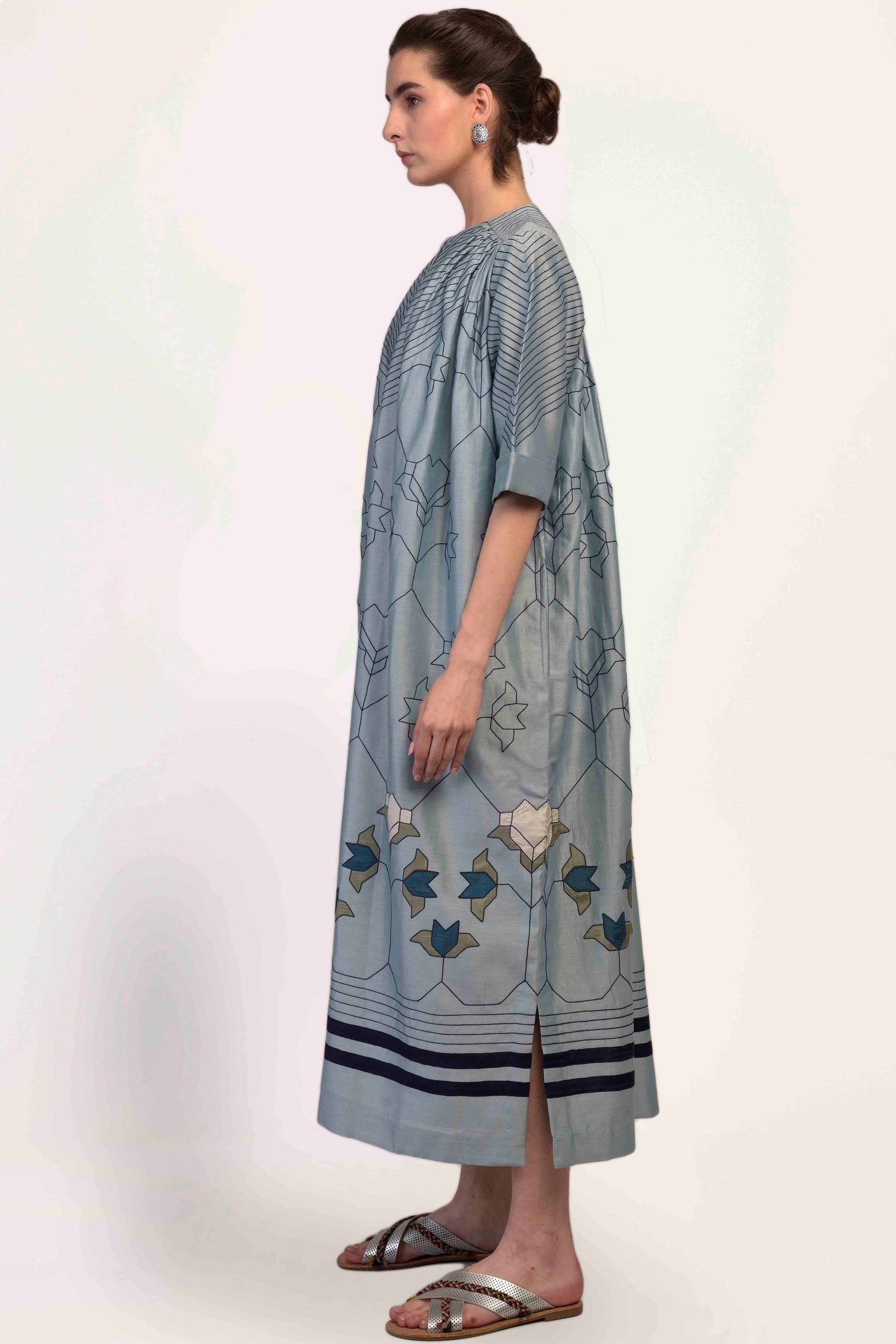 SHOULDER AND YOKE GATHER DRESS